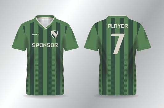 abstract green lines background for sport jersey template vector