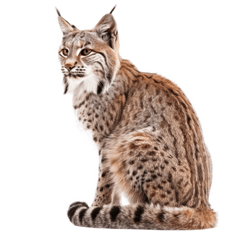 Bobcat full body isolate on transparency background png