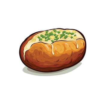 Baked potatoes design art illustration isolated. Best for street food related business vector