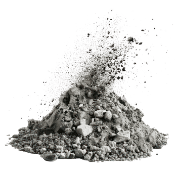Cement dust pile isolate on transparency background png