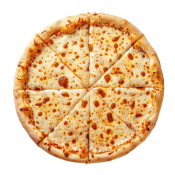 cheese pizza top view full length isolate on transparency background png
