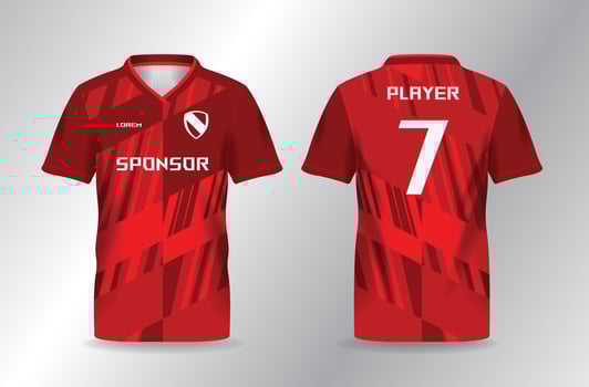 abstract red background and pattern for sport jersey mockup template vector