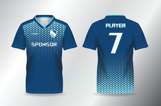 abstract blue turquoise background for sport jersey football and soccer shirt template vector
