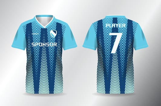 blue turquoise abstract background pattern sport jersey for football and soccer shirt template vector
