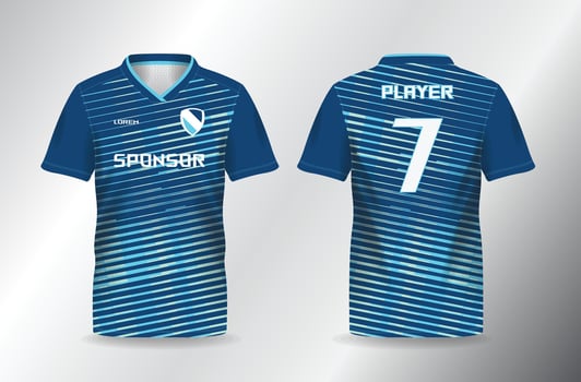 abstract blue lines sport jersey for football and soccer shirt template vector