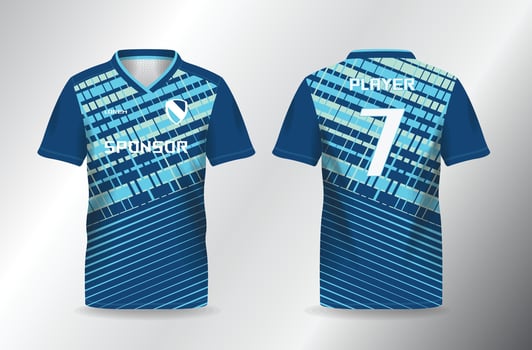 abstract blue turquoise sport jersey for football and soccer shirt template vector
