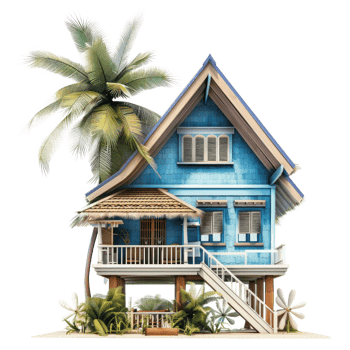 Beach House isolate on transparency background png