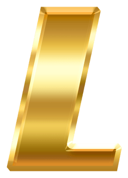 gradient gold letter l png
