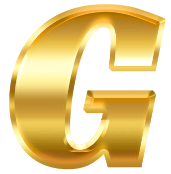 gradient gold letter g png