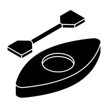 A flat design icon of canoe vector