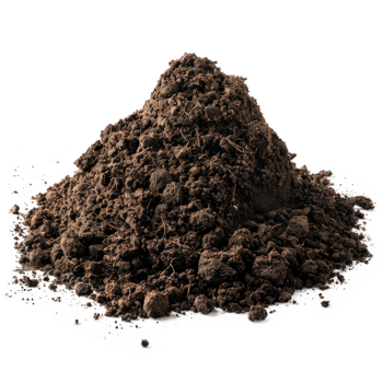 Pile of soil isolate on transparency background png
