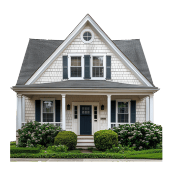 Cape Cod House front view full length isolate on transparency background png