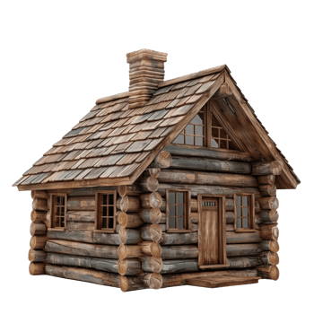 Log Cabin isolate on transparency background png