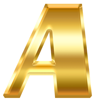 gradient gold letter a png