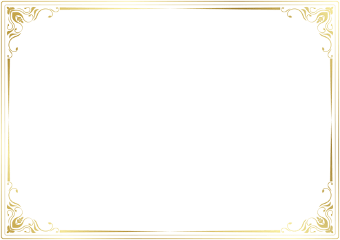 Vintage gold border, A4 size, for decorating paper edges. png
