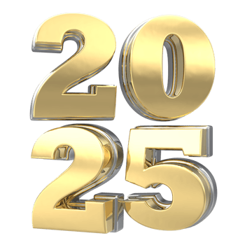 golden numbers on transparent background 2025 new year png