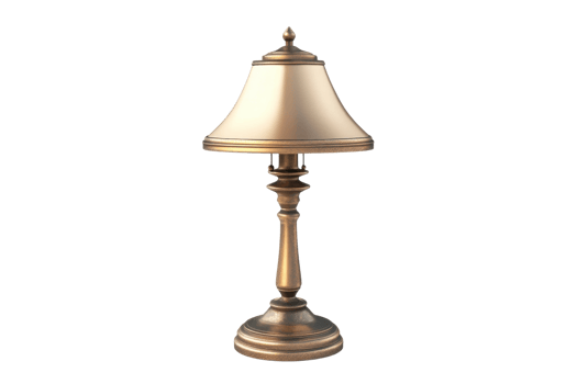 Elegant bronze table lamp with a classic design, ideal for home decor and interior design projects. Perfect for adding a touch of sophistication to any room. png