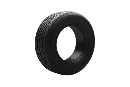 High-quality black rubber tire on an isolated transparent background. perfect for vehicle and transportation-related designs and projects. png