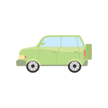 Green car, side view Illustration isolated on a white background vector