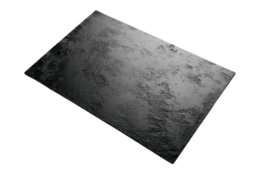 Black textured rectangular slate board suitable for serving food, background, or decor. High-quality image in various lighting. png