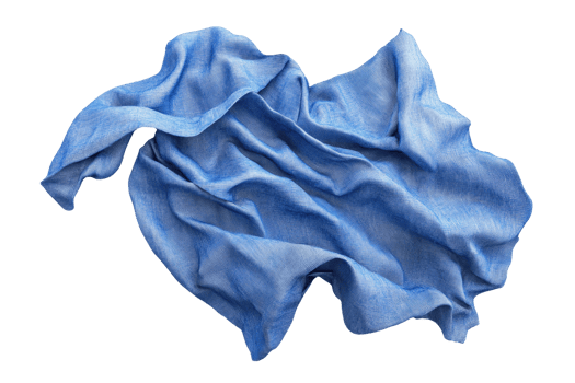 A crumpled piece of light blue denim fabric isolated on a transparent background. suitable for texture and fabric-related design concepts. png