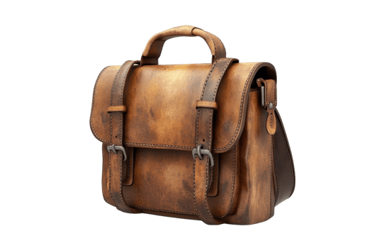 Elegant handmade leather satchel with a vintage look, perfect for fashion and everyday use. High-quality craftsmanship and durable design. png