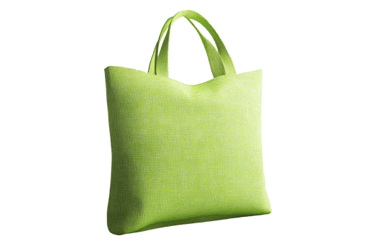 Green reusable fabric tote bag environmentally friendly, ideal for shopping, everyday use, compact and stylish. Perfect for eco-conscious individuals. png
