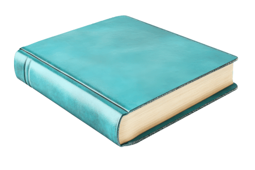 High-resolution image of a blue book with a leather cover. Perfect for education, reading, and academic purposes in stock photography. png