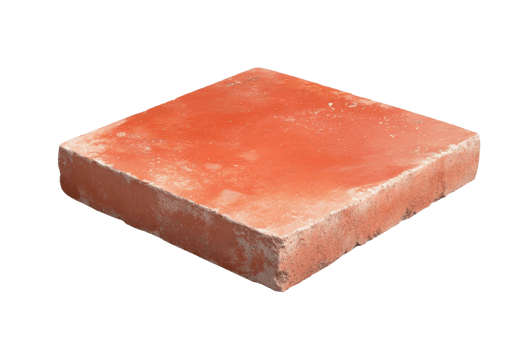 High-resolution image of a single red brick with rough texture, perfect for construction, architecture, and building design projects. png