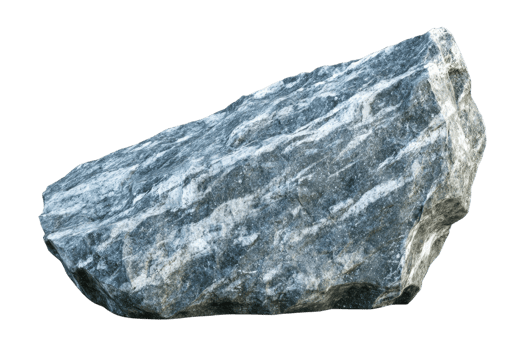 Large natural granite rock isolated on transparent background. showcasing rough texture and unique striations, ideal for geological studies. png
