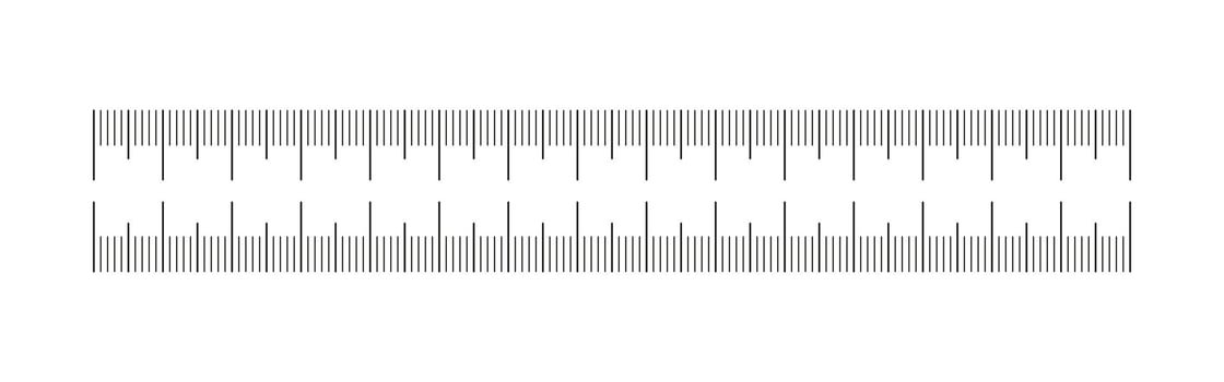 Measuring chart 15 centimeters. Ruler scale template. Metrics indicator cm. Length measurement math. Distance, height, sewing tool. vector