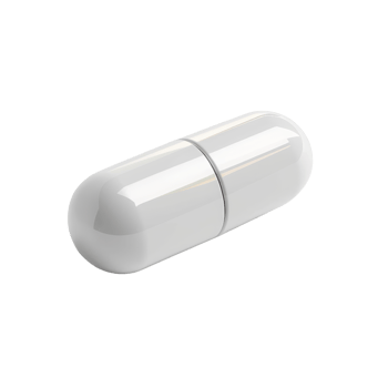 Close-up of a single white pill capsule isolated on a transparent background. perfect for medical and pharmaceutical concepts. png