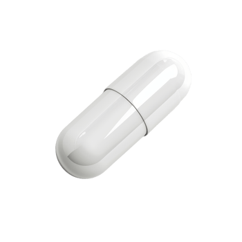 High-quality close-up image of a white capsule pill against a transparent background. Ideal for medical, pharmaceutical, and health-related themes. png