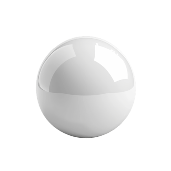 High-resolution image of a glossy white sphere with reflections, perfect for 3D modeling, graphic design, and artistic projects. png
