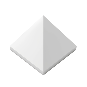 3D render of a white geometric pyramid shape, perfect for design, architecture, and art projects needing a minimalist touch. png