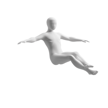 3D rendering of a white mannequin in a reclining pose, representing modern and abstract concepts. Ideal for artistic and commercial use. png