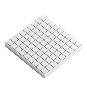 White ceramic floor tile with a grid pattern. Modern square texture suitable for interior design, architecture, and construction projects. png