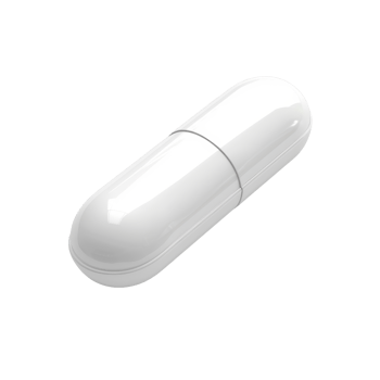 High-quality image of a single white capsule pill, isolated on a clean transparent background. ideal for pharmaceutical and healthcare purposes. png