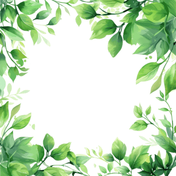 Beautiful green foliage border frame with leaves, perfect for nature-themed designs, invitations, and decorative purposes. png