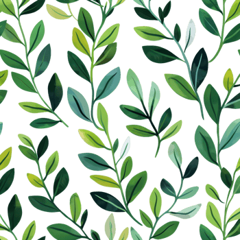 Seamless pattern of green foliage on a black background, ideal for nature-themed designs and backgrounds. png