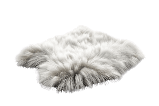 Soft, luxurious white faux fur rug, perfect for adding warmth and style to any room decor. Ideal for comfort and modern design. png