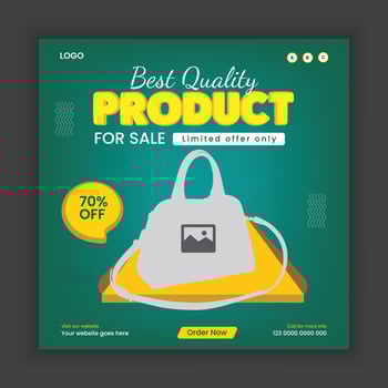 Best-quality products sell social media post templates or best-selling banner template vector