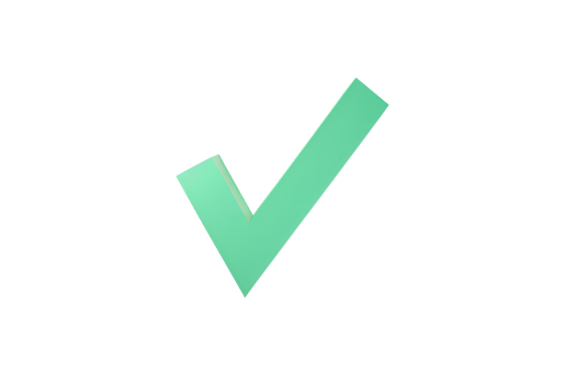 Green check mark on transparent background. symbolizing approval, success, or completion in a minimalistic design. png