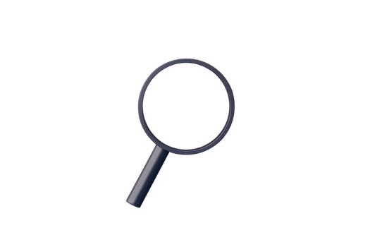 High quality image of a magnifying glass icon, isolated on a transparent background, perfect for search and analysis concept designs. png