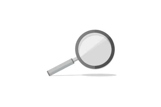 Magnifying glass isolated on transparent background. Optical tool for close-up inspection, research, and magnification. Simple and clear illustration. png