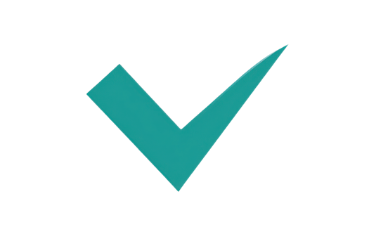 Teal checkmark symbol over transparent background. representing approval, success, or agreement in a minimalist design. png