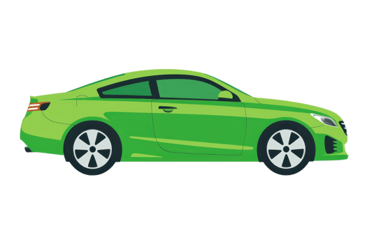Illustration of a sleek green sports car. Perfect for automotive themes, car enthusiasts, and transportation-related projects. png