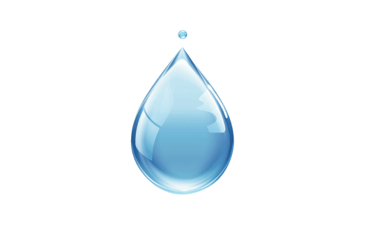 High-quality illustration of a single blue water drop isolated on transparent background. representing purity, freshness, and nature. png