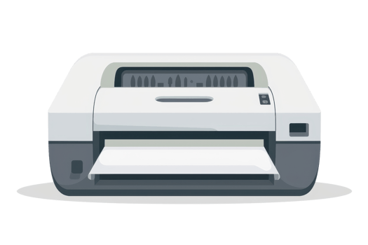 Front view of a modern desktop printer isolated on a transparent background. perfect for office and printing related themes. png