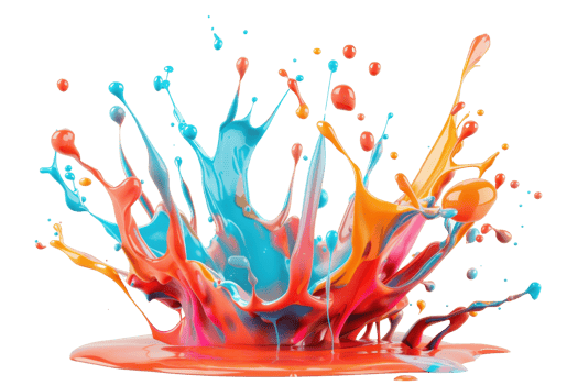Vibrant splash of colorful paint creating an artistic explosion of hues, perfect for design, art, creativity, and colorful background concepts. png